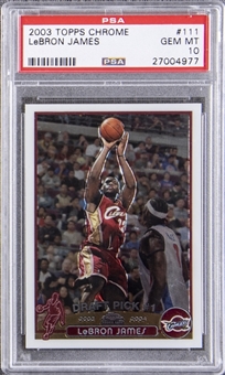 2003/04 Topps Chrome #111 LeBron James Rookie Card - PSA GEM MT 10 